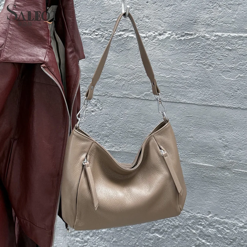 

Genuine Soft Cow Leather Fashion Women Shoulder Crossbody Bag Luxury Designer Brand Ladies Handbag for Woman Cowhide Female Tote