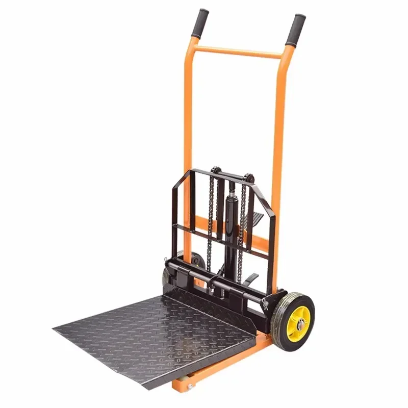 Manual forklift Raise 0.9m/1m/1.2m/1.6m Straight wheel/universal wheel Forklift/flat style Small hand lift Family transfer truck