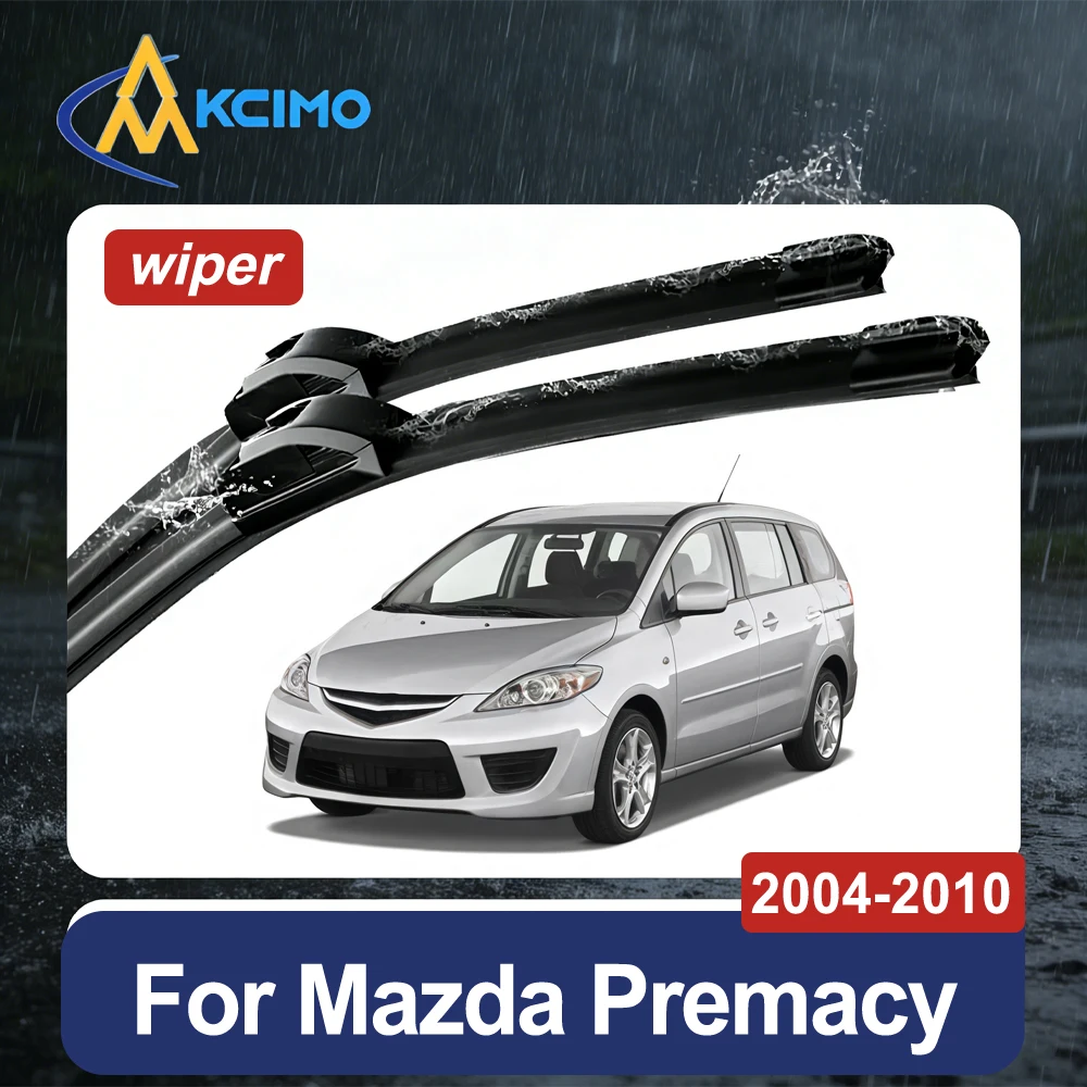 Front Wiper Blades All-Weather Protection For Mazda Premacy CR 2004-2010 Driver & Passenger Windshield Wipers Replacement