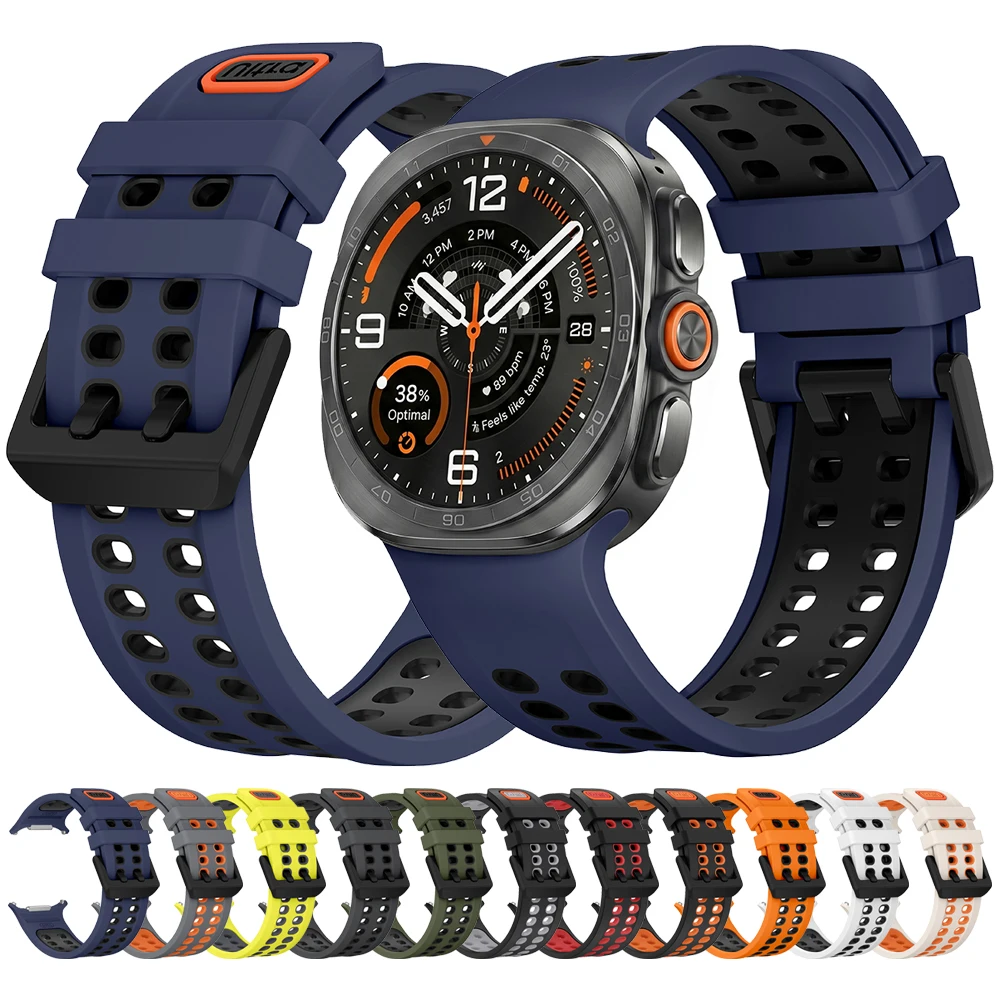 Sports Two-Tone Silicone Band For Samsung Galaxy Watch Ultra 2 1:1 Strap For Galaxy Watch Ultra 47mm 2025 Ultra2 Bracelet Belt