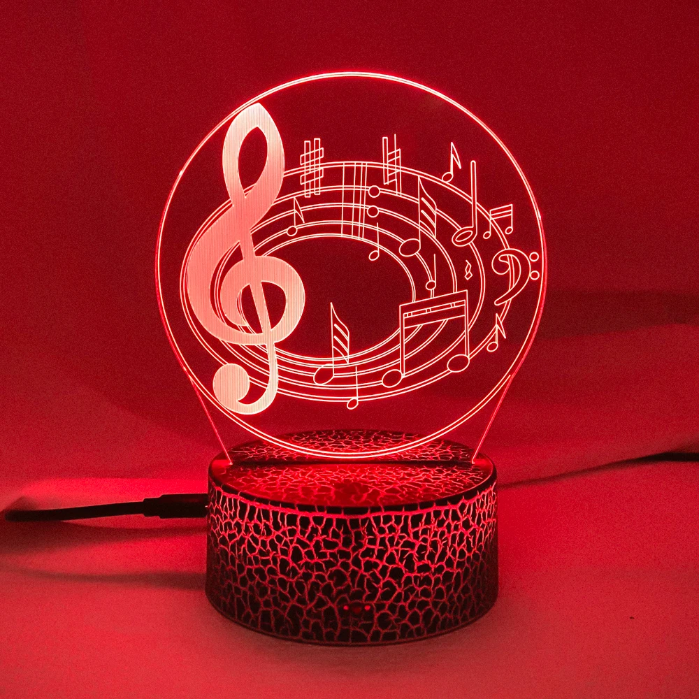 

Acrylic 3d Illusion Baby Night Light Romantic Musical Note Nightlight Led Touch Sensor Colorful Usb Battery Powered Bedside Lamp