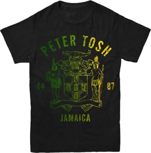 New PETER TOSH 44 87 Jamaica reggae BLACK T SHIRT