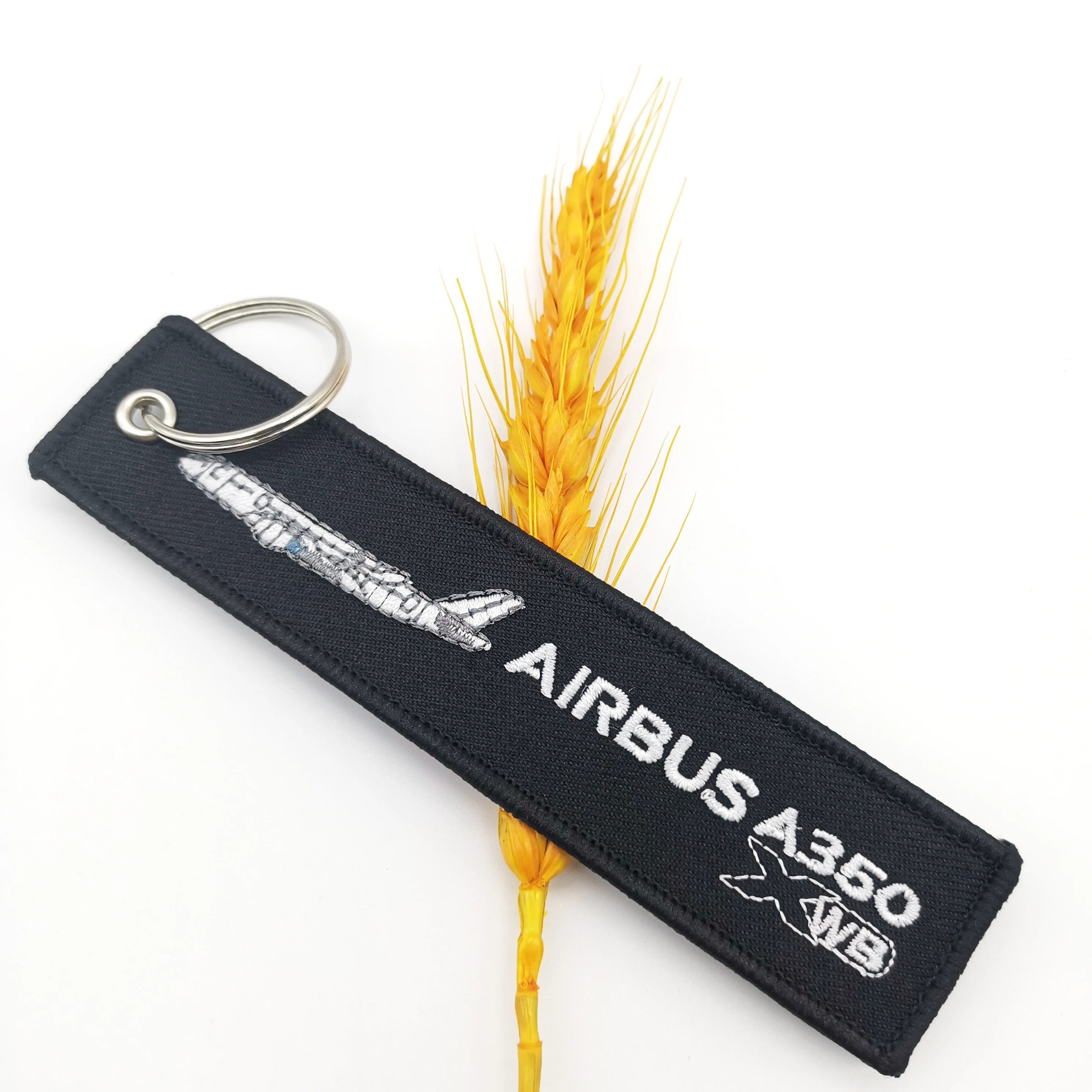 1 PC AIRBUS A350 Letters Double Sided Embroidered Keychain Pilot Aviation Keychain Gifts for Flying Enthusiast