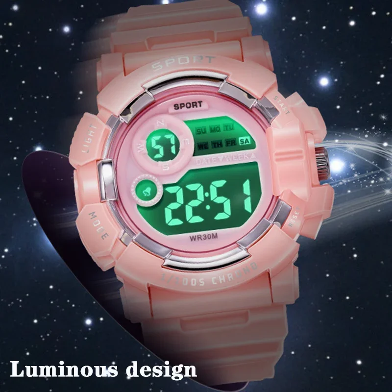 Montre de sport étanche Shoous pour enfants, montre-bracelet électronique multifonction pour garçons et filles, réveil étudiant, cadeaux