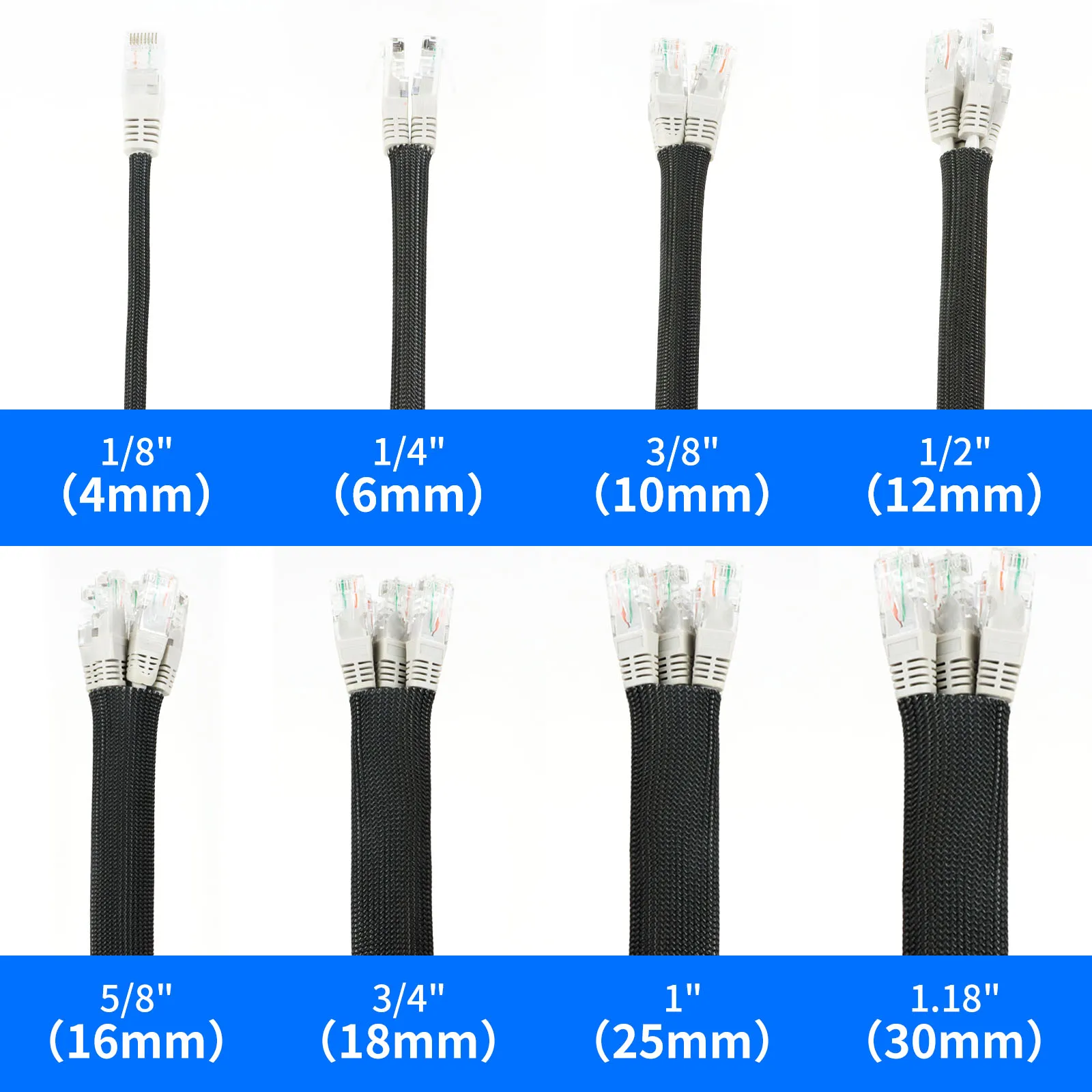 Fiberglass Tube 1mm ~ 40mm 600 Deg.C High Temperature Chemical Glass Fiber Braided Sleeve Soft Wire Tubing Protector White