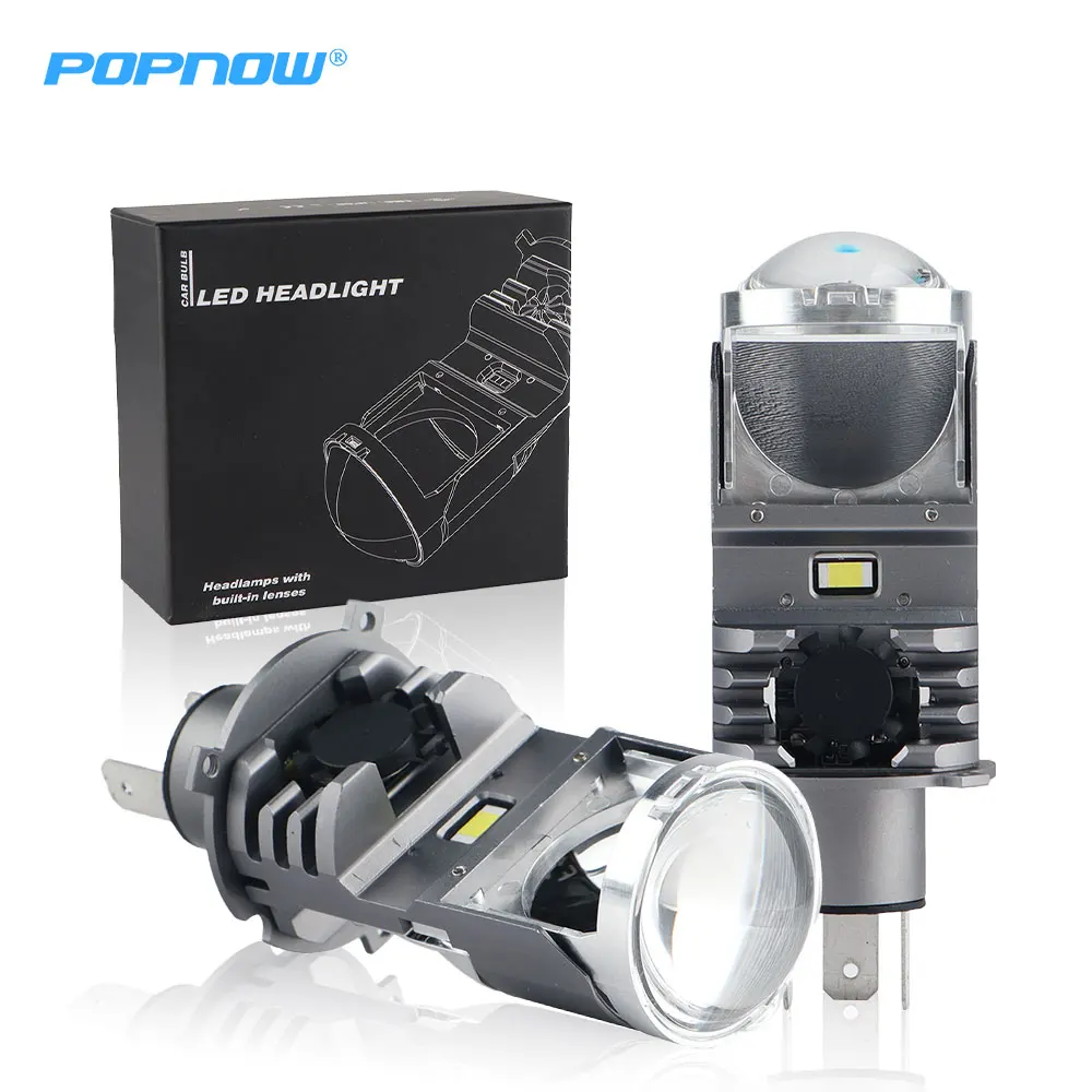 H4 Bi LED Projector Mini Lens Auto F40B Headlight Bulb Kit Conversion High Low Beam 10000LM LHD RHD Turbo Fan Car Head Lights