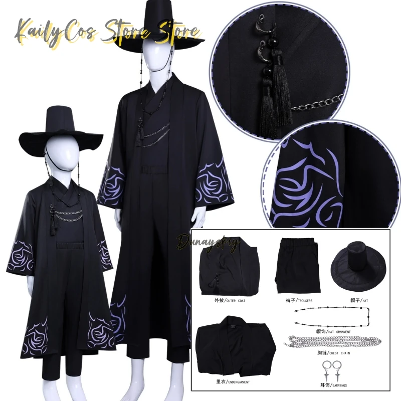 

Demon Hunters Kpop Saja Boys Jinu Cosplay Costume Men Kids Uniform Hat Nails Props Wig Cosplay Idol Outfit Party Halloween Suit