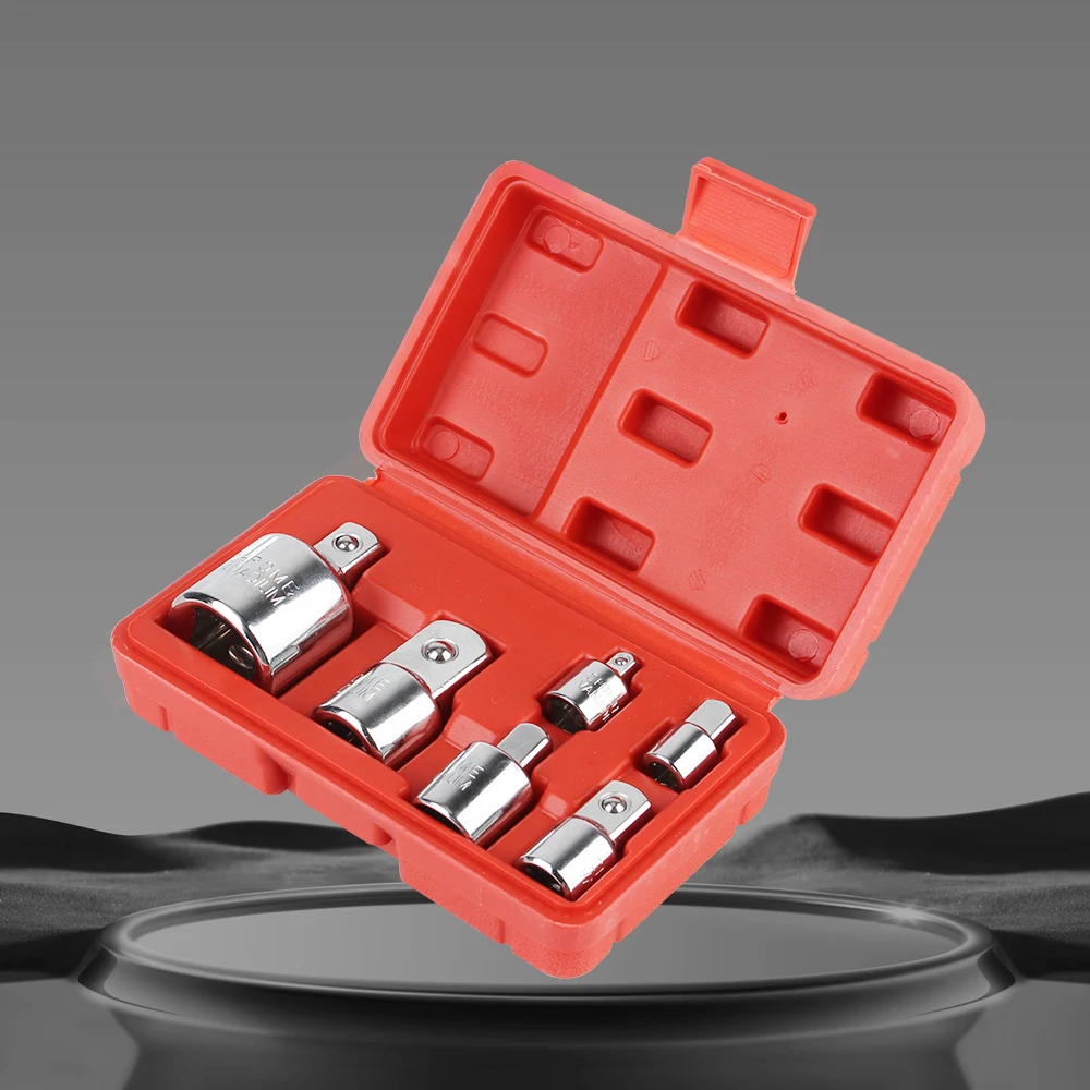 

Adapter Reducer CR-V Steel Socket Ratchet Converter 1/4 3/8 1/2 3/4 inch Impact Socket Set Wrench Joint 6PCS