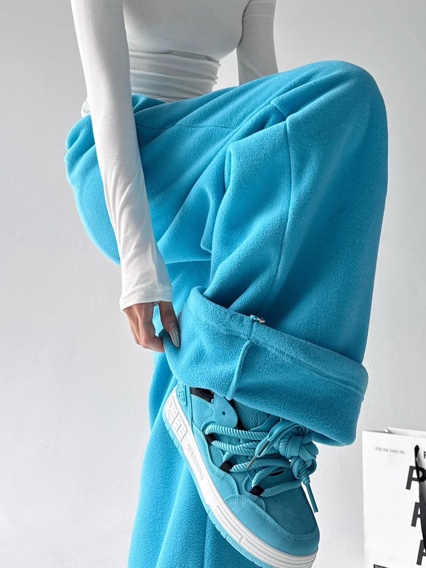 Plones Anchos Hoados para Mujer, Estilo Urbano, Cintura Alta, Casus, Deportivos, Corte Recto, Plones de Invierno...