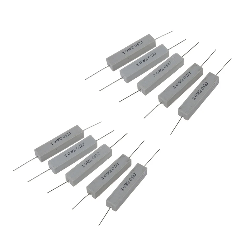 10X 10W 20 Ohm 5% Wirewound Ceramic Cement Resistor 10 Watt