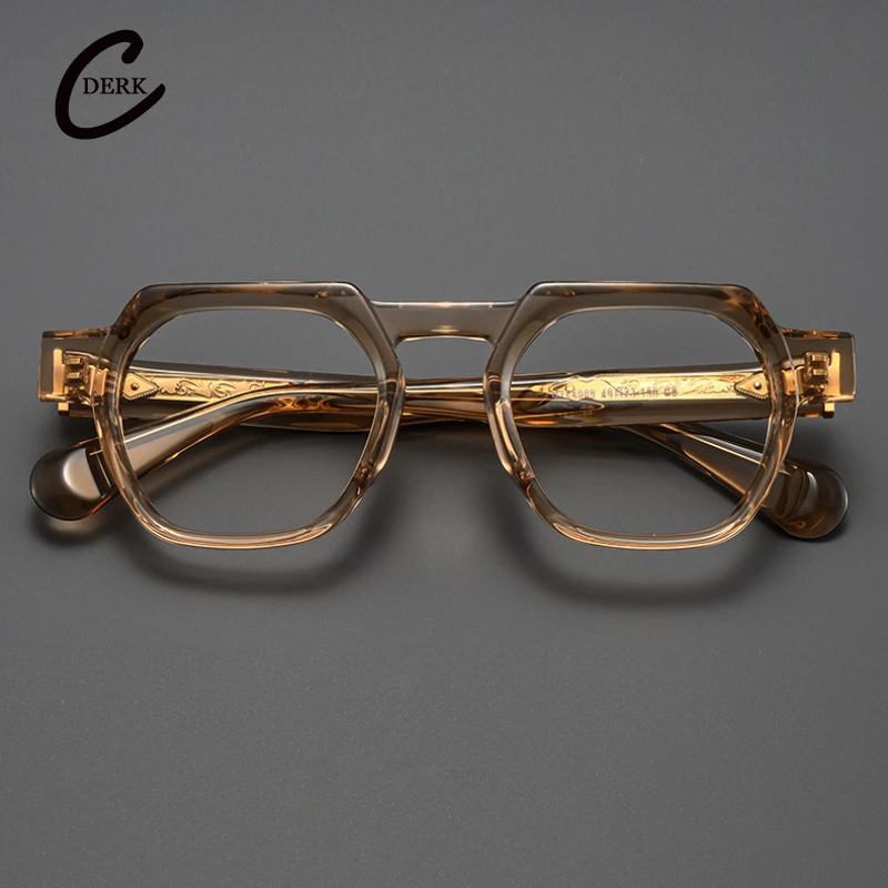 Top Quality Thick Plate Polygonal Acetate Men Large Frame Glasses Frame BT55009 Retro Handmade Women Myopia Prescription Eyewear