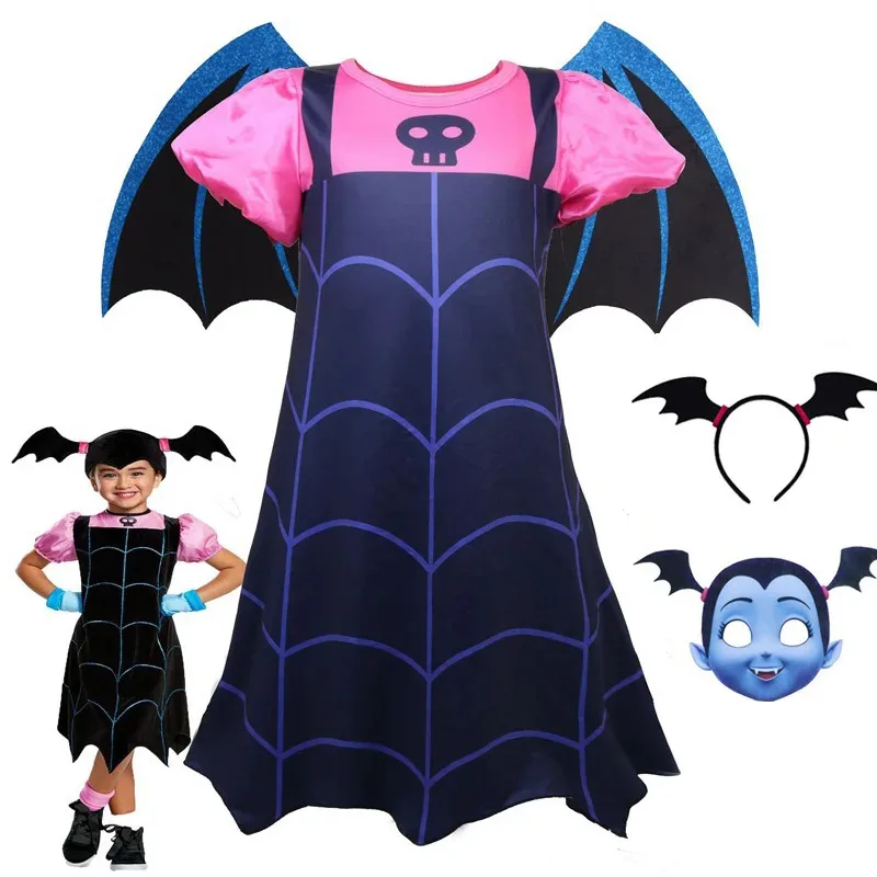 Moda nuove neonate vestono vampirina abiti costume da principessa di Natale per vestiti per bambini abiti cosplay di Halloween per bambini