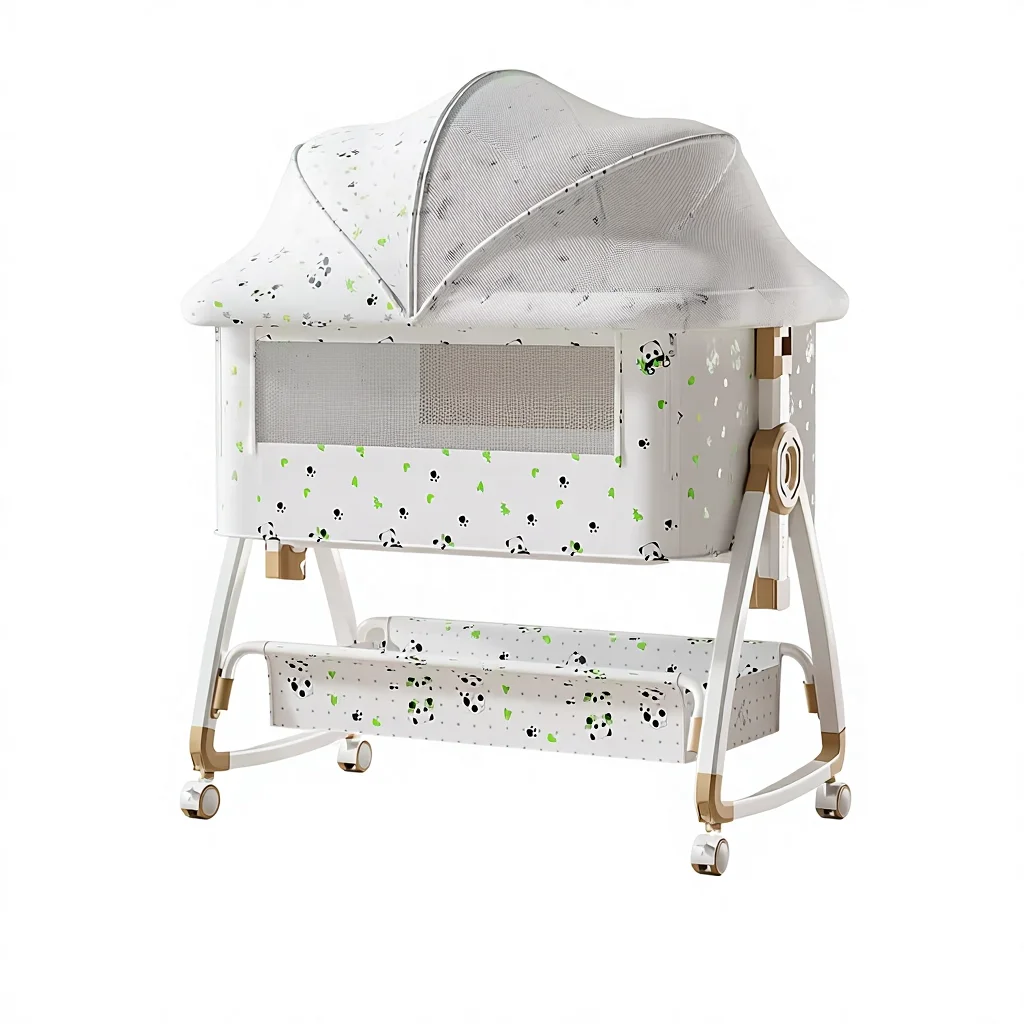 

High quality portable folding crib height adjustable newborn high quality mosquito net household baby products