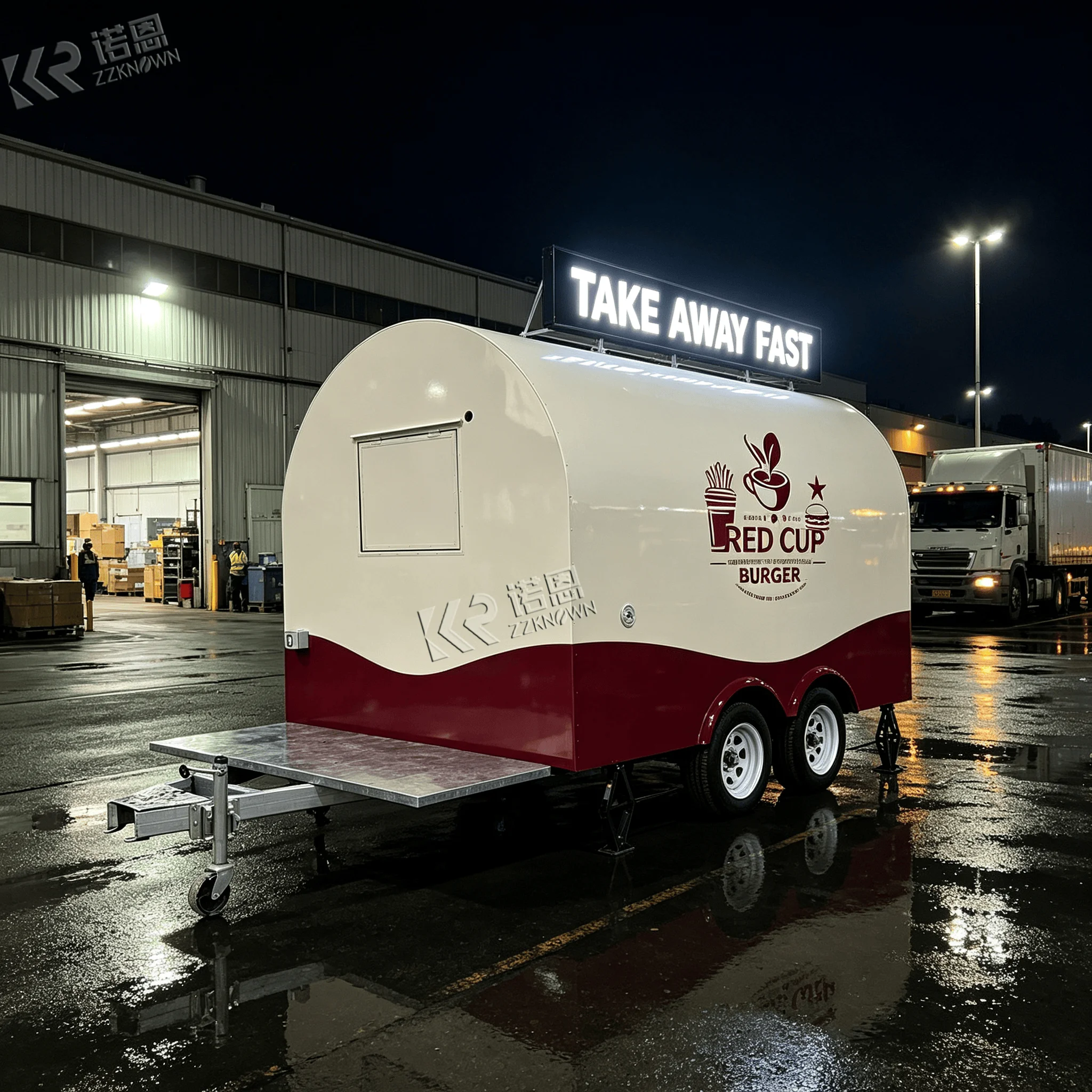 Food Truck With Snacks - 2,4 m gebogener, anhängbarer Food Truck