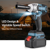21V Electric Impact Wrench 380N.m High Torque Tool with Brushless Motor Impact Drill Set 3200rpm Stepless Speed Control