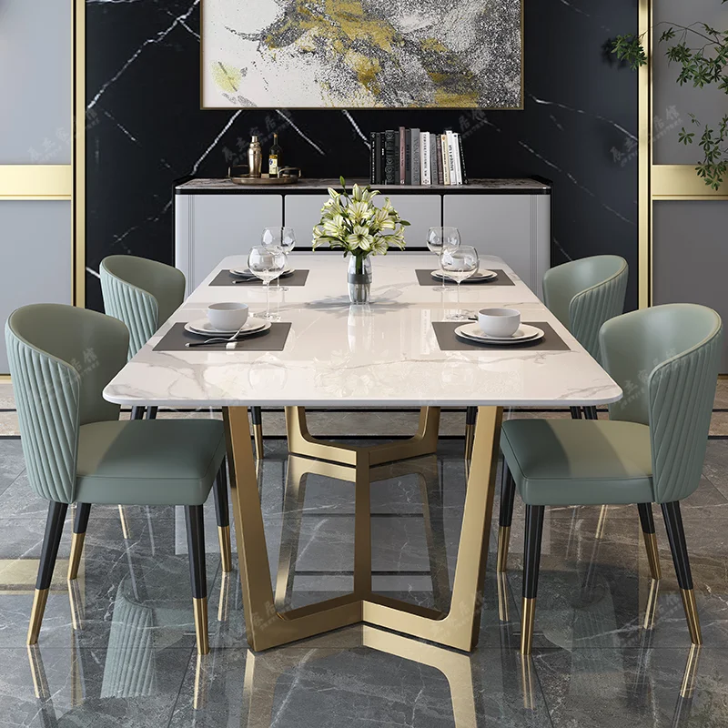 

Nordic Design Dining Table Living Rectangle Modern Relaxing Dining Table Luxury Minimalist Eetkamer Sets Furniture Decoration