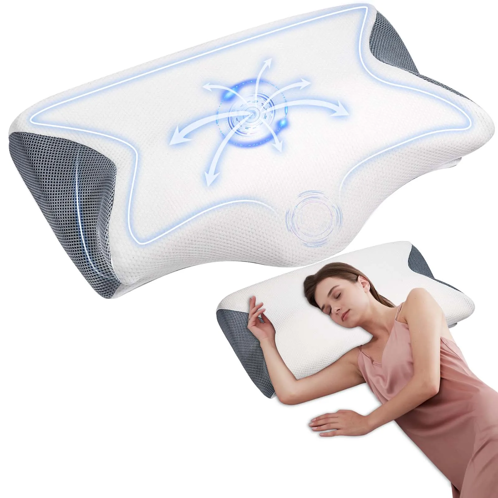 Cuscino a farfalla in memory foam Cuscino rilassante cervicale a rimbalzo lento Cuscino per il collo Cuscino ortopedico per dormire Cuscino ergonomico