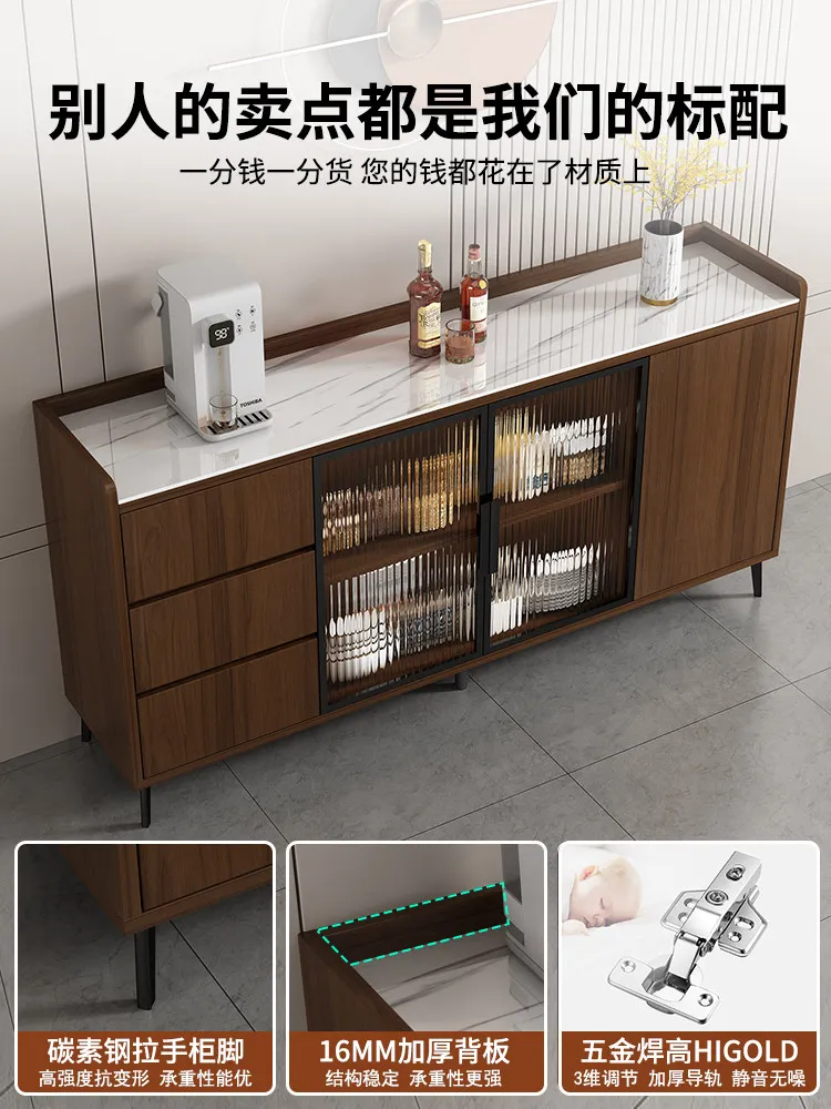 Sideboard wall-mounted integrated storage cabinet living room slate countertop accessible luxury cabinet