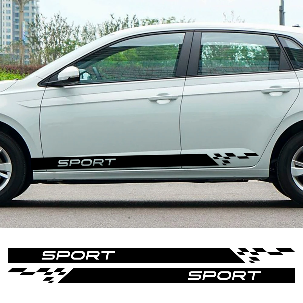 

Наклейка на боковую дверь автомобиля для Volkswagen VW Tiguan Golf Passat Polo ID.4 Skoda, спортивный декор, виниловые наклейки, аксессуары для тюнинга