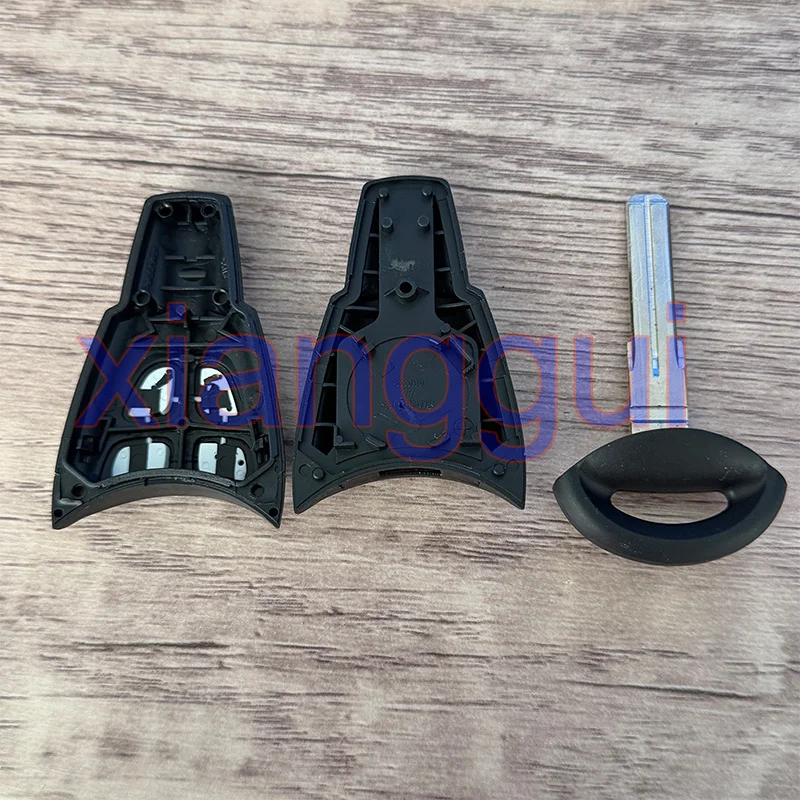 Car Key Housing Key Case Shell for For Saab 93 95 9-3 9-5 WF4 2003-2011 Soft Rubbe Button with Insert Blade Smart Card Fob Cover view 3