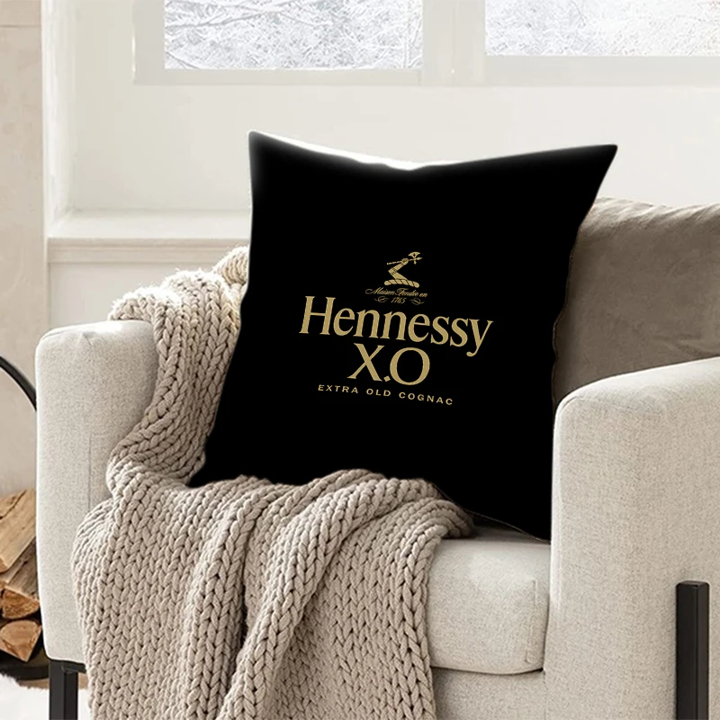 Pillowcase Throw Pillow Cushion Covers Home Living Room Sofa Couch Seat Hennessy Brandy brand logo Fashion Cushion cover Decor