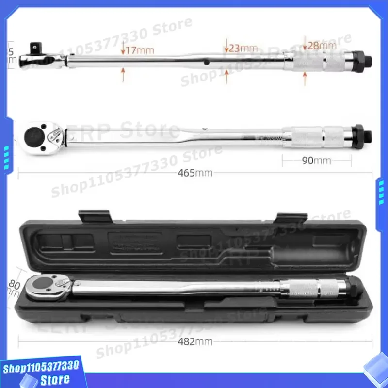 Adjustable Carbon Steel Torque Wrench 46.5cm Household Tool Factory Direct OEM Custom Support for Home Repair Maintenance