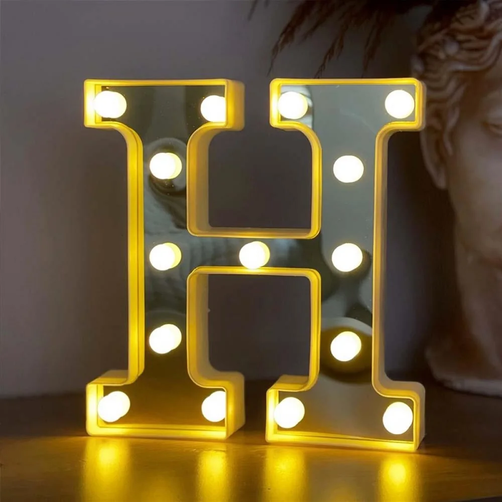 Decorative Led Illuminated 3d Letter H Big Size Organization Birthday, Marriage Proposal, Celebration