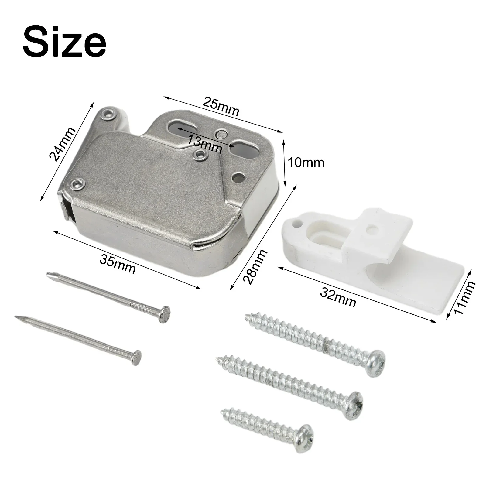 1Set Porte dell'armadio Chiusura a scatto Mini-Touch Chiusura a molla automatica Push Catch Bounce Lock per porta a spinta dell'armadio per chiudere e chiudere