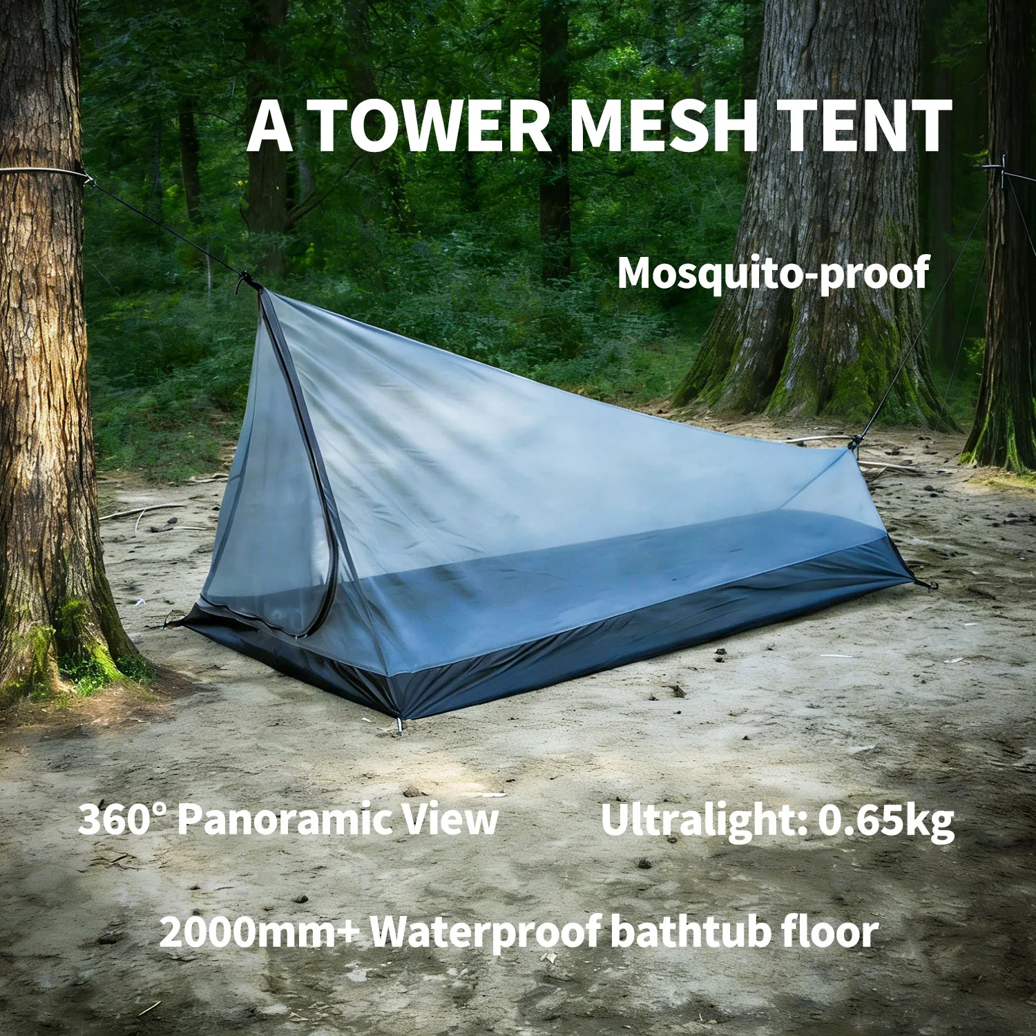 

Палатка-бивуак A-Tower Ultralight Mesh для 1 человека, для кемпинга на открытом воздухе, с каркасом из треккинговых палок, портативная, с защитой от насекомых, снаряжение для сна