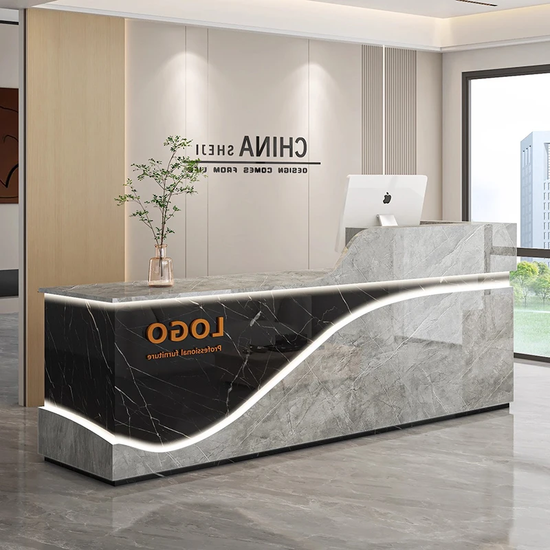 

Cashier Podium Counter Reception Luxury Reception Desk Small Reception Desk For Salon Empfangstheke Kosmetik Office Furniture