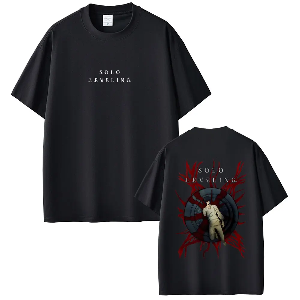 

Anime Solo Leveling Sung Jin Woo Graphic T Shirts Men Women Vintage Oversized Short Sleeve T-shirt Men's Casual Cotton T-shirts