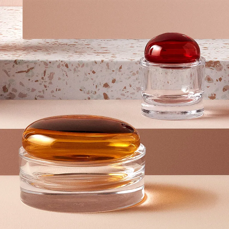Suitable for Nude Ecrin with Lid Storage Jar Crystal Glass Dust-proof Creative Household