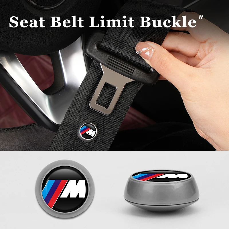 Car Logo Safety Belt Limit Buckle Seat Belt  Non-Slip Fixing Button For BMW E90 E60 E46 E39 F30 F10 E87 X3 X4 X5 X1 G30 G20 M3 M