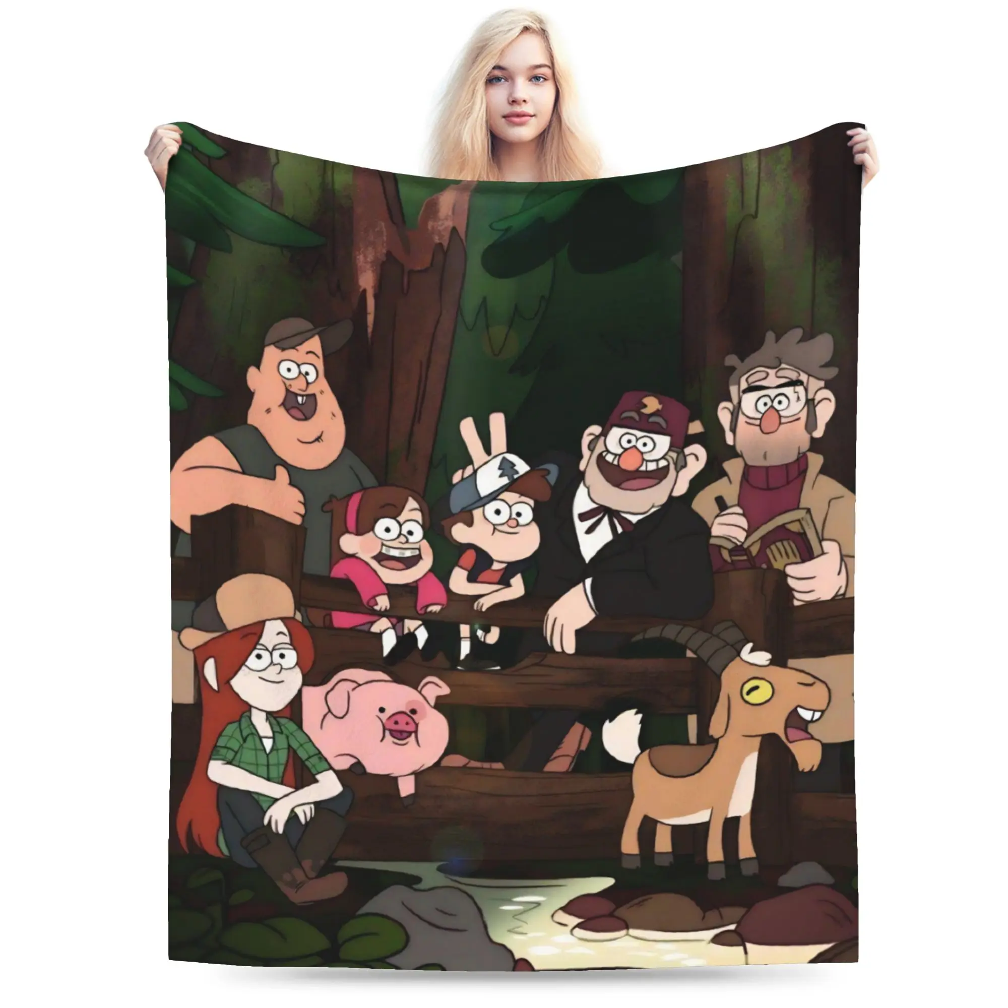 G-Gravity Falls Throw Blanket for Couch  Fuzzy Soft Plush Blanket 50x60 Inches Multi-size Bedspread for All Seasons