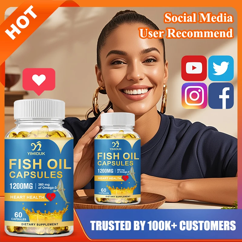 

Yimiduk Premium Fish Oil Supplement, with Omega-3, for Brain Focus, Skin Health & Prenatal, Joint Mobility, Overall Vitality