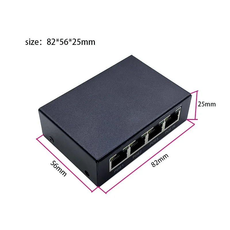 El repetidor POE de 1000 Mbps se divide en tres interruptores POE estándar pasivos, repetidores VLAN, AP de monitoreo extendido