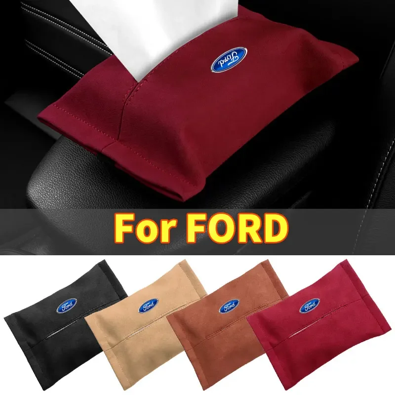 Car Styling Car Tissue Box Suede Sun Visor Seat Back Hanging Bag For Ford Focus Mondeo MK1 MK2 MK4 MK3 Fiesta ST Transit Escape