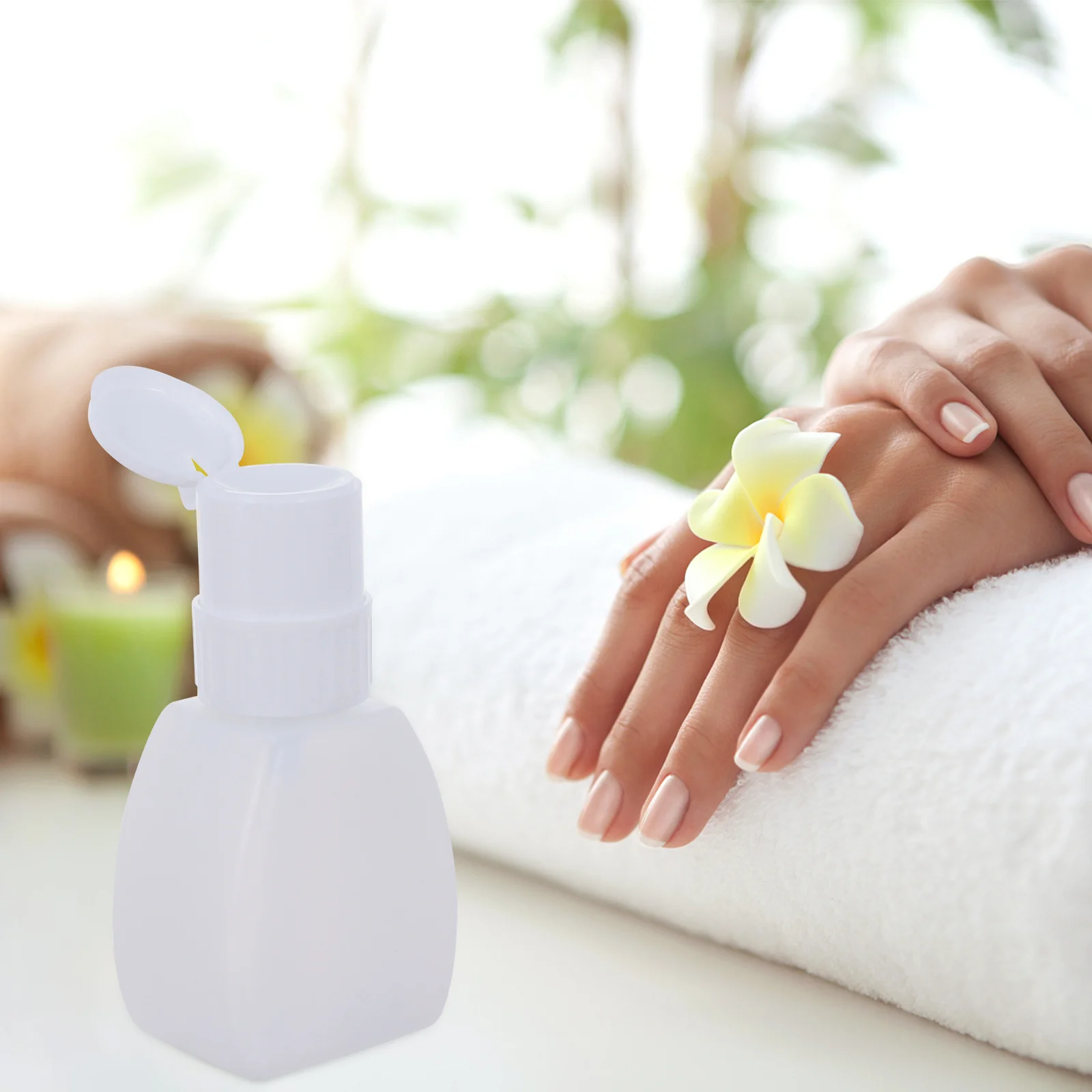 2 個ネイルプレスボトルコンパクトポータブルプレスポンプボトル漏れ防止マニキュアリムーバー空のディスペンサー液体保管
