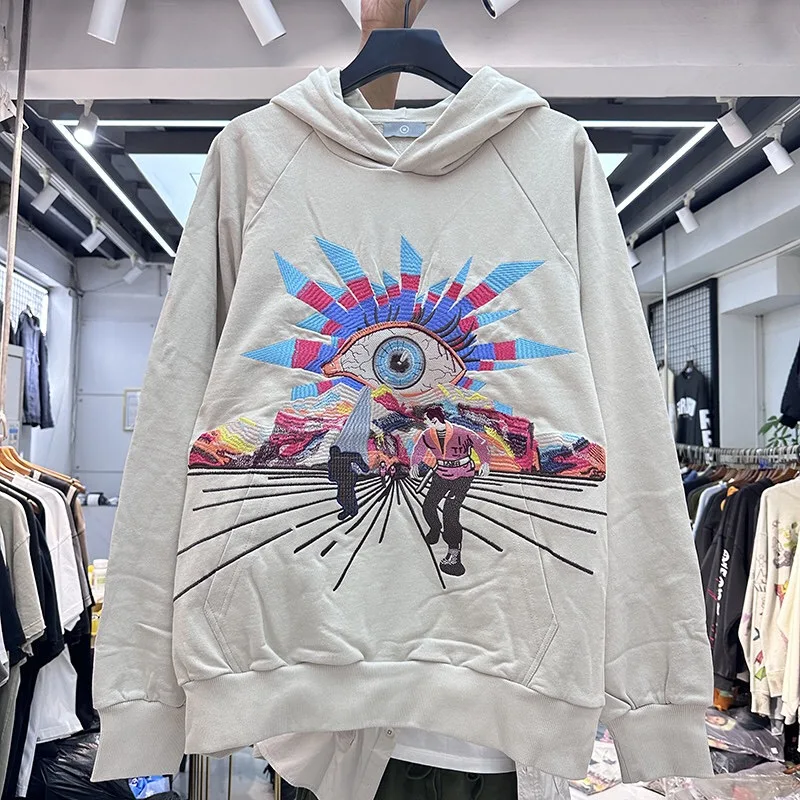 Autumn and winter 2024 new all-seeing eye embroidered hoodie