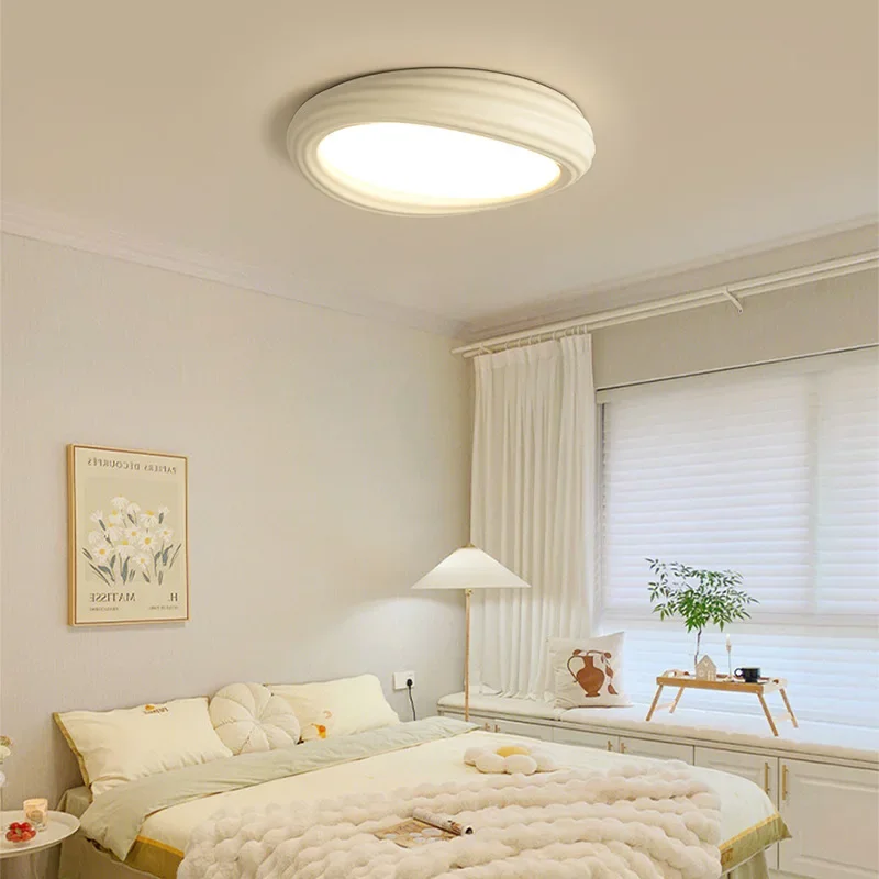 Nordic Cookie Design Ceiling Lamp Dimmable for Living Dining Table Room Child Bedroom Apartment Resin Home Decor Simple Fixture