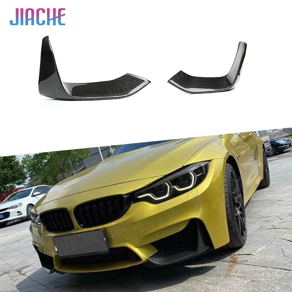 JIACHE High Quality Carbon Fiber Front Flaps Apron For BMW 3 Series F80 M3 4 Series F82 F83 M4 2014-2017 FRP Front Splitters