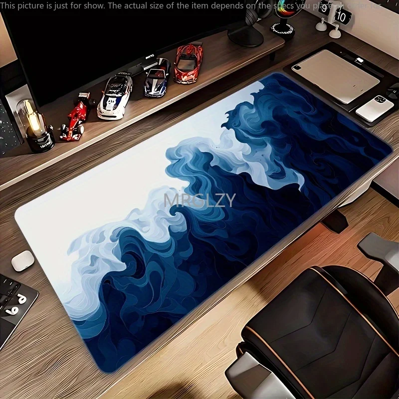 

Коврик для мыши с художественным волнистым дизайном, большой резиновый противоскользящий коврик для ПК, настольные аксессуары, коврик для мыши для офисов и геймеров, коврик для клавиатуры, декоративный коврик
