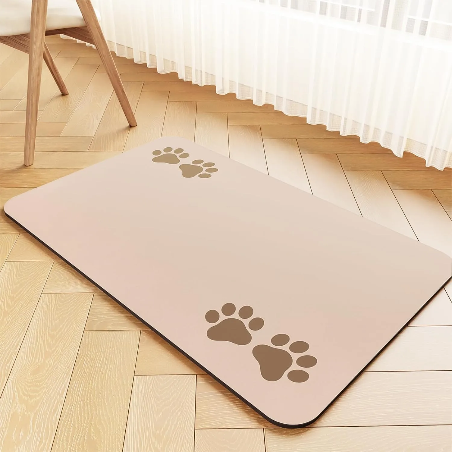 Haustier-Fressmatte - Saugfähige Haustier-Unterlage für Futter- und Wassernäpfe, Hundematten ohne Flecken, Schnelltrocknende Wasserspender-Matte für Hunde – Detail 5