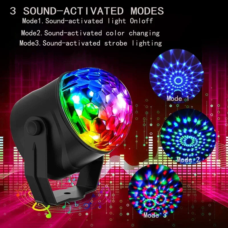 Remote Control LED Small Magic Ball USB Mini Crystal Magic Ball Light Colorful Rotating Stage Laser Light KTV Stage Light