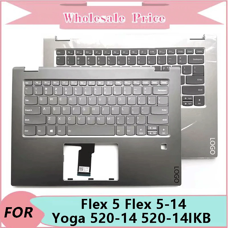 

New Original For Lenovo Flex 5 Flex 5-14 Yoga 520-14 520-14IKB Laptop Palmrest Case Keyboard US English Version Upper Cover