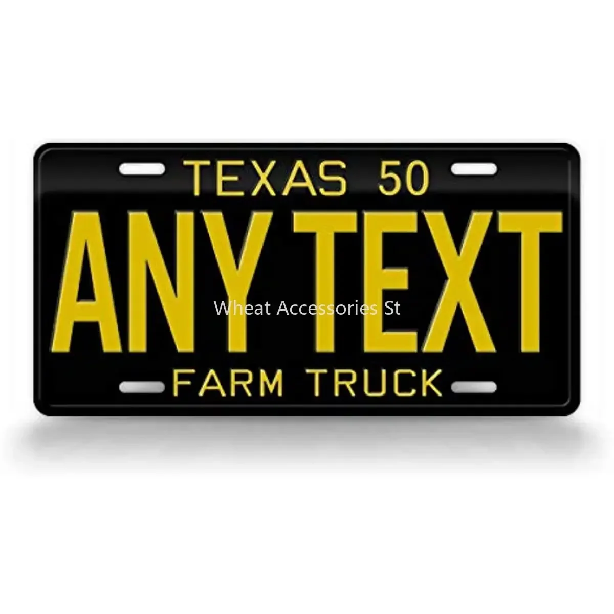 Antique Texas 1950s Farm Truck Personalized  Plate Customized TX Vintage Auto Tag Any Text Metal Wall Sign