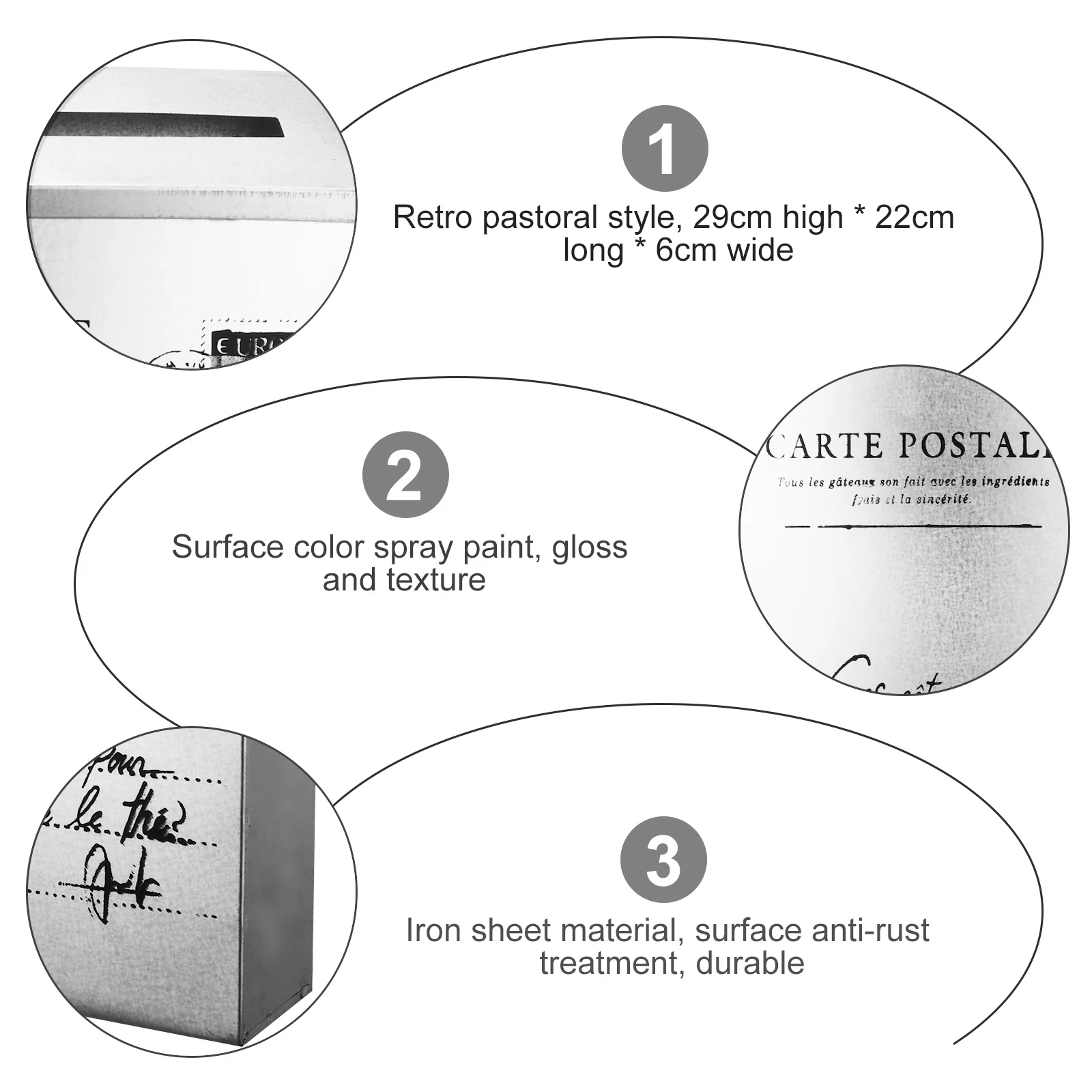 

1Pcs Vintage Metal Letter Box Durable Large Capacity Newspaper Case Home Decor Photo Props Unique Stylish Letter Case Ornament