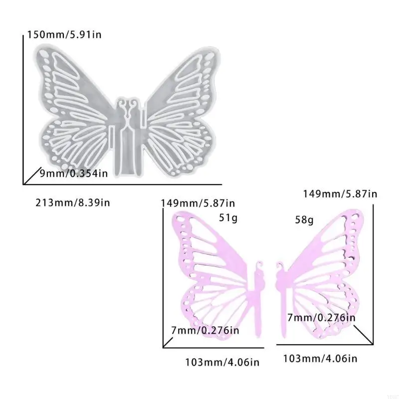Y08C Sturdy Silicone Ornament Mold For Unique Butterfly Insect Creations