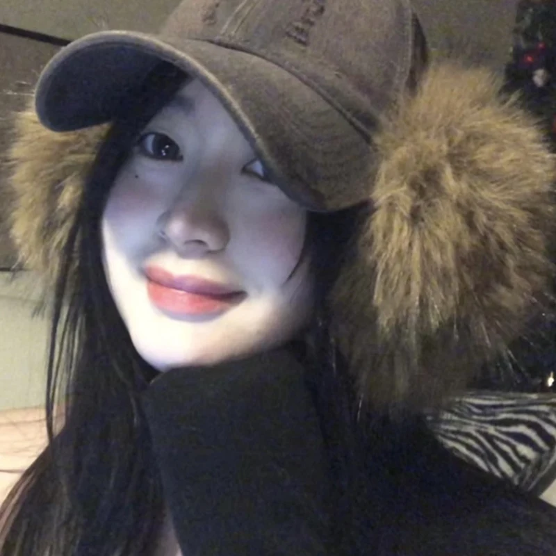 Y2K Plush Ear Muffs Earplugs Cold Proof Woman Ear Cover Protection Korean Cute Fur Earmuffs Warm Thicken Wind-proof Earmuffs
