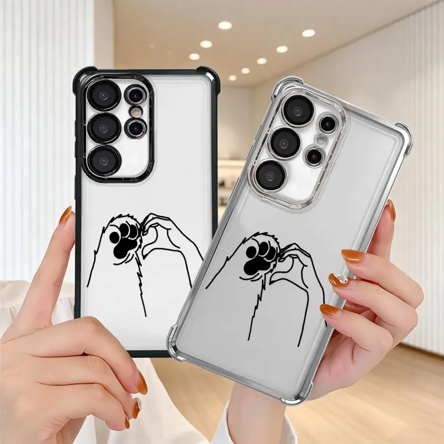 Hand Hold Small Paw Graphic Phone Cover Case for Samsung Galaxy S26 Ultra S22 Ultra S24Ultra S25 Edge S20 FE S23 S21 Plus S24